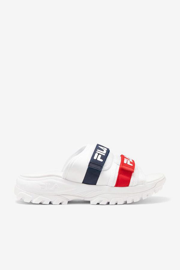 Slides Fila Homem Branco/Azul Marinho/Vermelhas - Fila Outdoor Loja Online Portugal,HSLX-21380